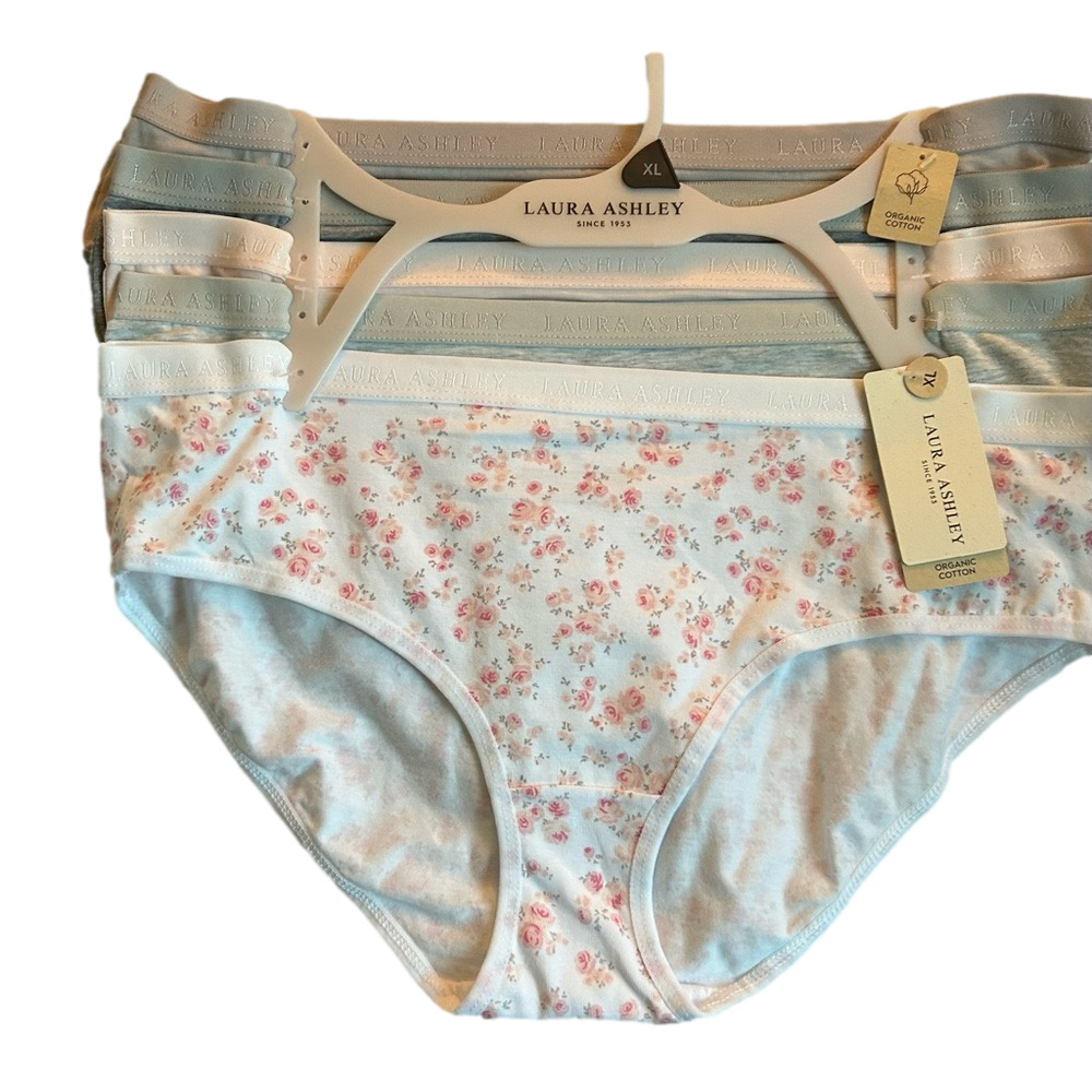 Laura Ashley Woman’s 5 Pack Organic Cotton Underwear Size XL